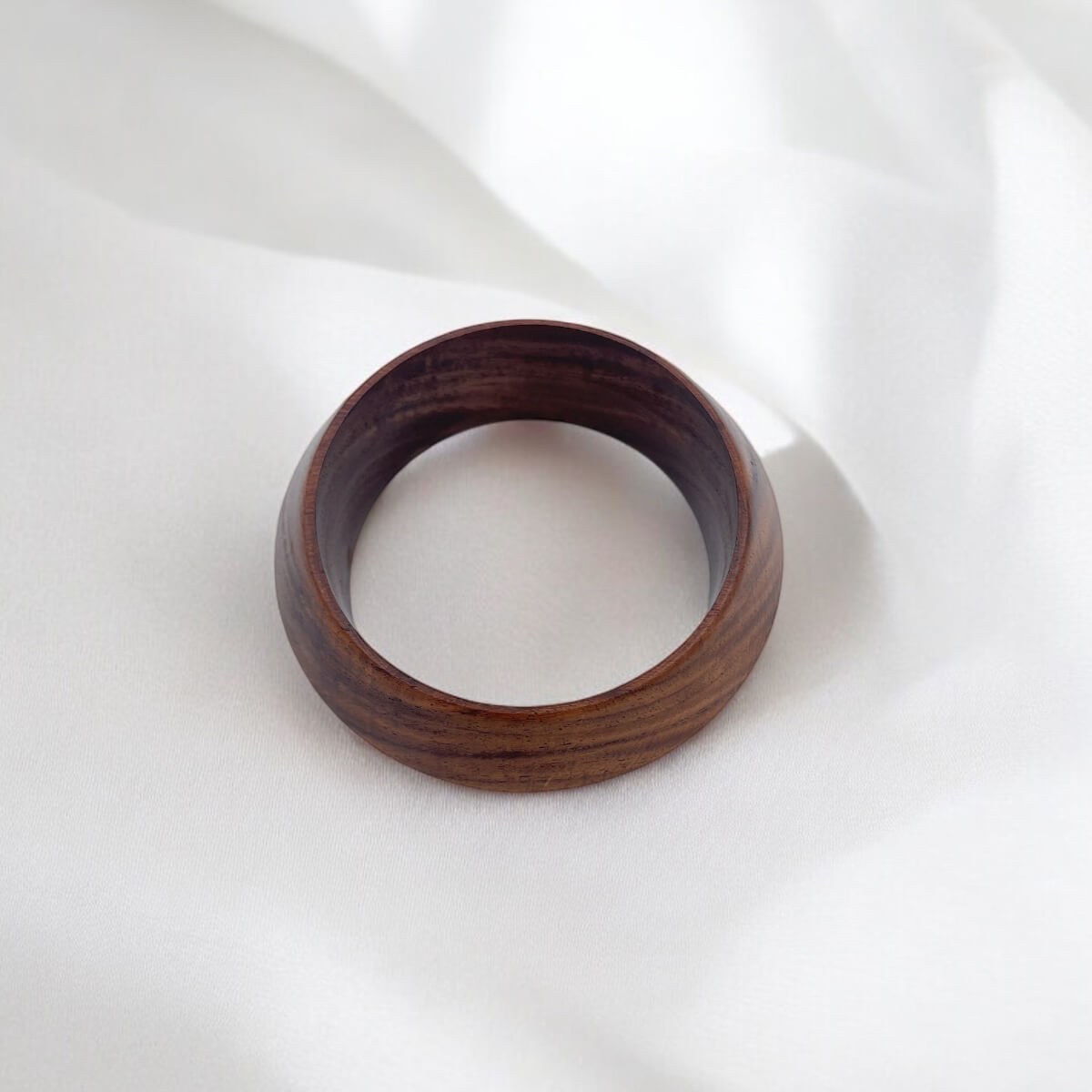 Tapered Wood Bangle - Minimalist Bohemian Wooden Bracelet - Image 3