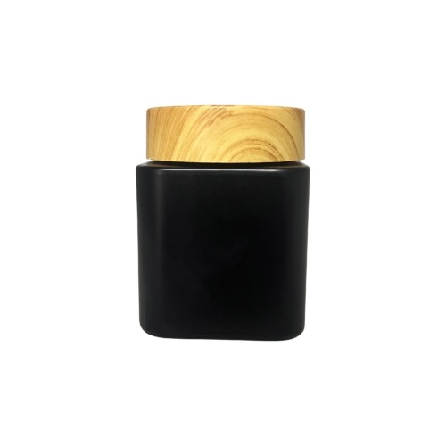 4oz Square Matte Black Straight Sided Glass Jar Only - 70 Count ($0.85/Unit)