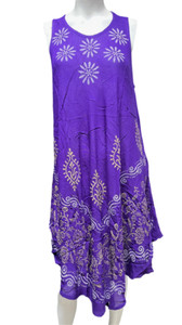 Womens Summer Sun Dress Umbrella Tie Dye flowers  Beach Resort Wear Boho Hippie