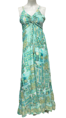 Vintage Silk Maxi Beach Sundress Bohemian Dress - Image 2