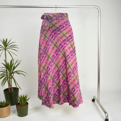 Assorted-art Vintage Silk Sari Magic Wrap Skirt Reversible Double Layer skirt - Image 9