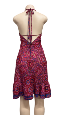Women’s Halter Neck Midi Dress Boho Paisley Flowy Summer Sundress - Image 4