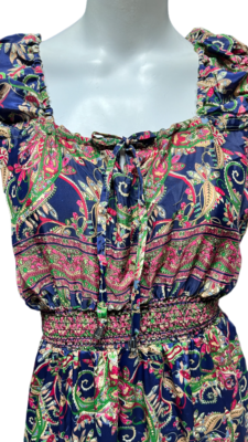 Indian Vintage Recycle Sari Silk Maxi Beach Sundress Boho Gypsy Dress - Image 5