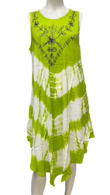 Womens Summer Sun Dress Umbrella Tie Dye Flower Beach Resort Wear Boho - Image 6