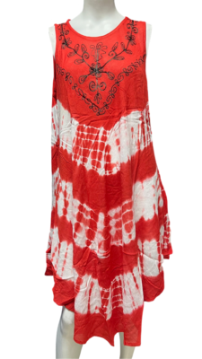 Womens Summer Sun Dress Umbrella Tie Dye Flower Beach Resort Wear Boho - Image 11