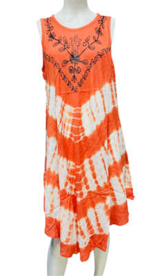 Womens Summer Sun Dress Umbrella Tie Dye Flower Beach Resort Wear Boho - Image 12