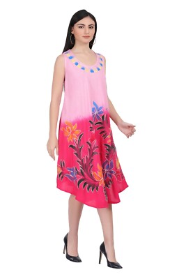 Sundress / Hippie Tunic Indian Multi Tie Dye/ Batik Beach Dress - Image 5